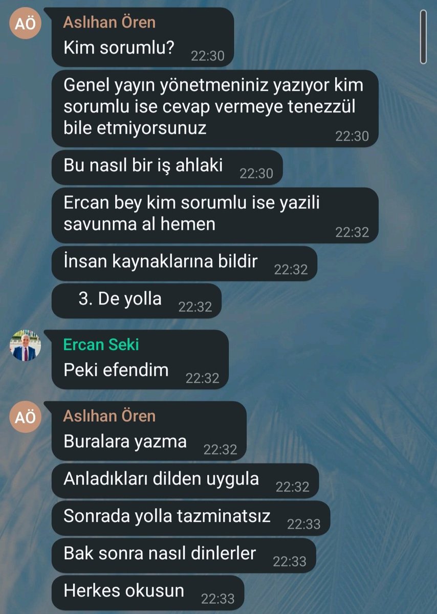 TGRT'nin nasıl yönetildiğini bir örnekle daha göstereyim. Patron(un eşi) "herkes okusun" diye bitirmiş. Herkes okusun diye paylaşıyorum. 

Not: Bu sömürü biçiminin sadece TGRT'den, hatta sadece iktidar güdümlü medyadan ibaret olmadığı da bir başka acı gerçeğimiz.