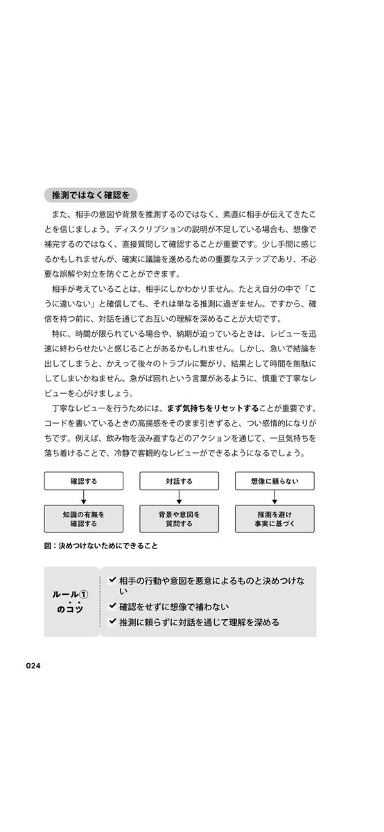 今日出たばかりの新著『伝わるコードレビュー』を読んでるけど「自分の現場のレベル感とは合わないかな」という感じだった。

さすがにこんなコードレビューするやつおらんやろ……おらんよな？？

初心者やコードレビューでギスギスしている現場の人が読むのにはいいのかも。