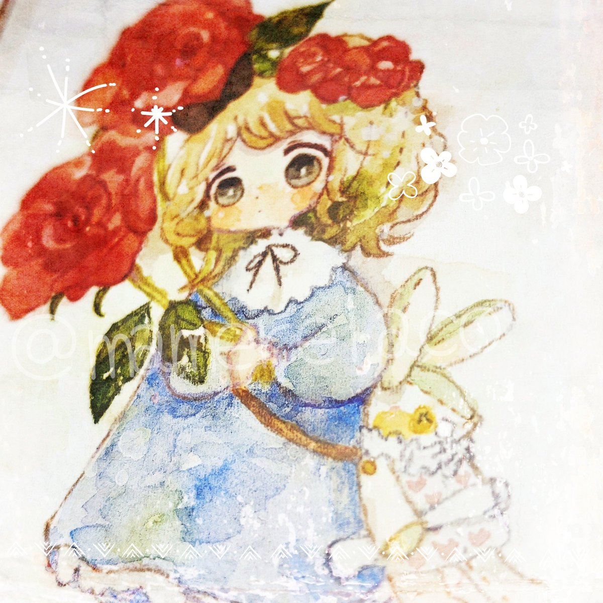 「#ゴールデンウィークSNS展覧会2025水彩でお絵描きしてます 」|まめこ@笑顔の咲く展示会2023 3/29~4/3 銀座ミレージャギャラリー　今年も参加します♡のイラスト