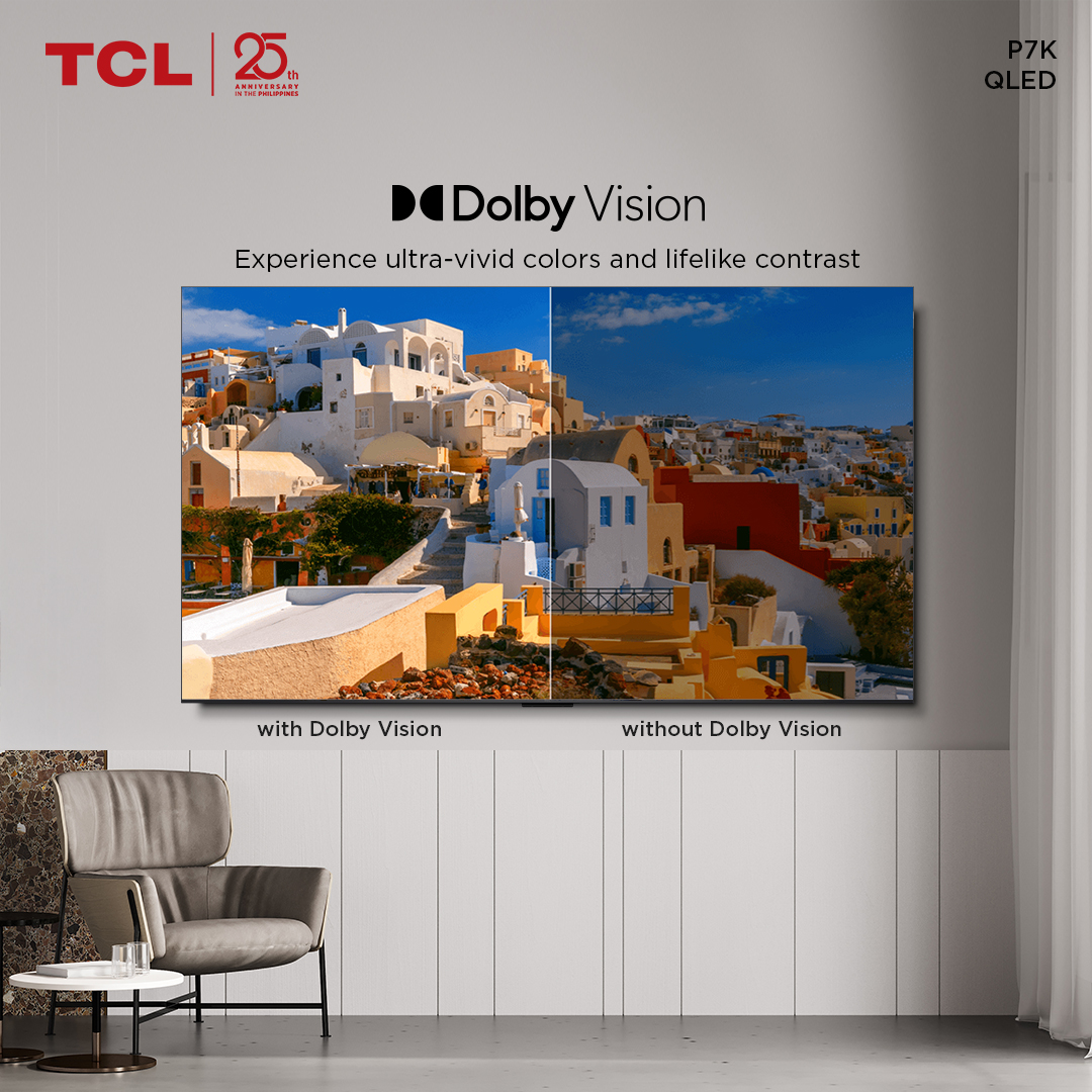 TCLPH's tweet image. Bring every scene to life with the TCL P7K. Powered by QLED and Dolby Vision for vibrant colors, deep contrast, and stunning detail. 🎥🎮 #TCLP7K #TCLQLEDUpgrade #TCLStepIntoQLEDBrilliance #TCLPhilippines #TCLInspireGreatness