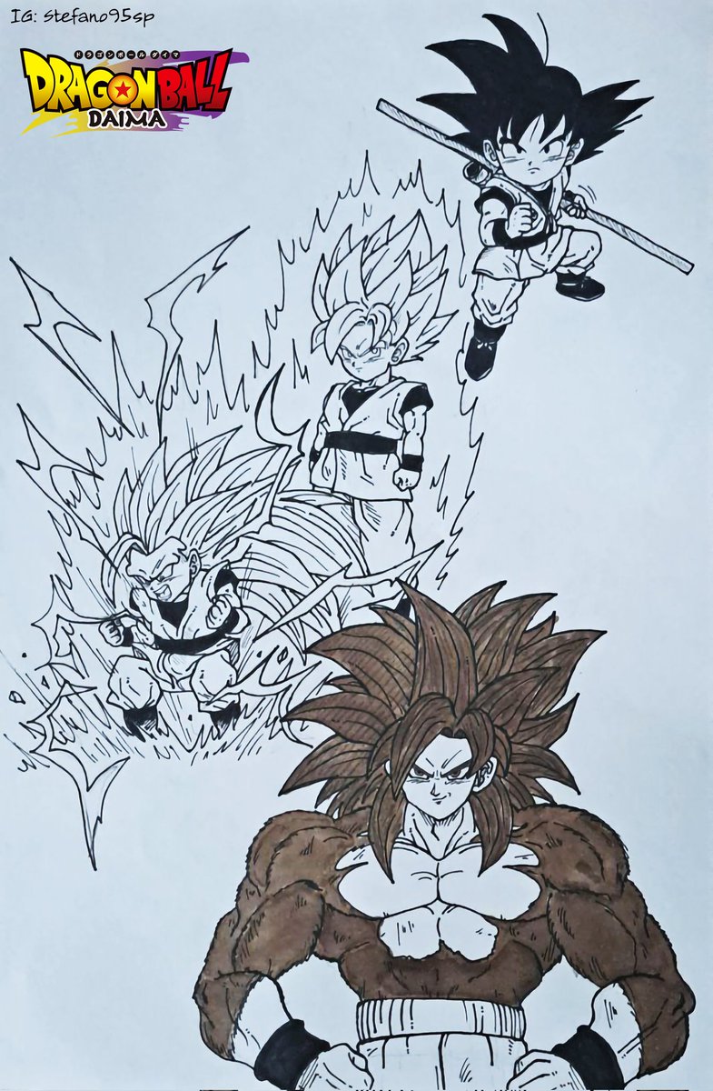 Stefano95sp's tweet image. Dragon Ball Daima - Son Goku. I hope you like it.✒️😁 ドラゴンボール ダイマ - 孫 悟空.✒️✨️
#Dragonball #DragonBallDaima #DBDaima #DB #Saiyan #Goku #saiyajin #supersaiyajin #Ssj #Ssj3 #Ssj4 #Supersaiyajin4 #dragonballfanart #ドラゴンボール #ドラゴンボールダイマ