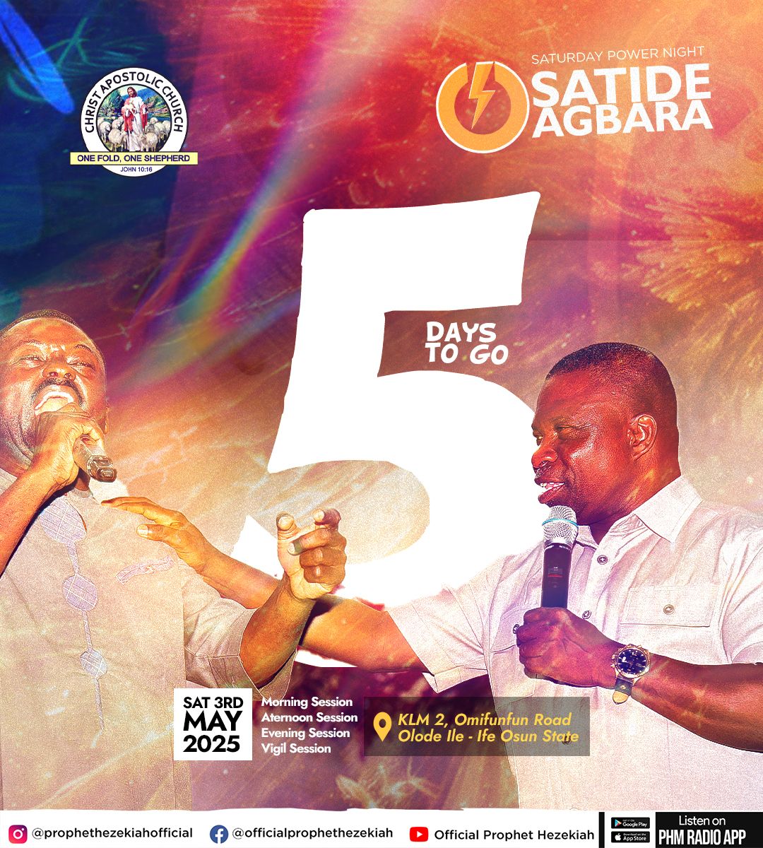 prophethezekiah's tweet photo. 📅 Countdown 5 Days—May 3rd, 2025 | Time: 11:00 PM
📖 Romans 8:37 – “In all these things, we are more than conquerors…”
🏆 Stop surviving—start conquering. May won’t wait for the weak.
Enter the month armed to win!
#SatideAgbara #PowerNight2025 https://t.co/0ZMdqiUrey