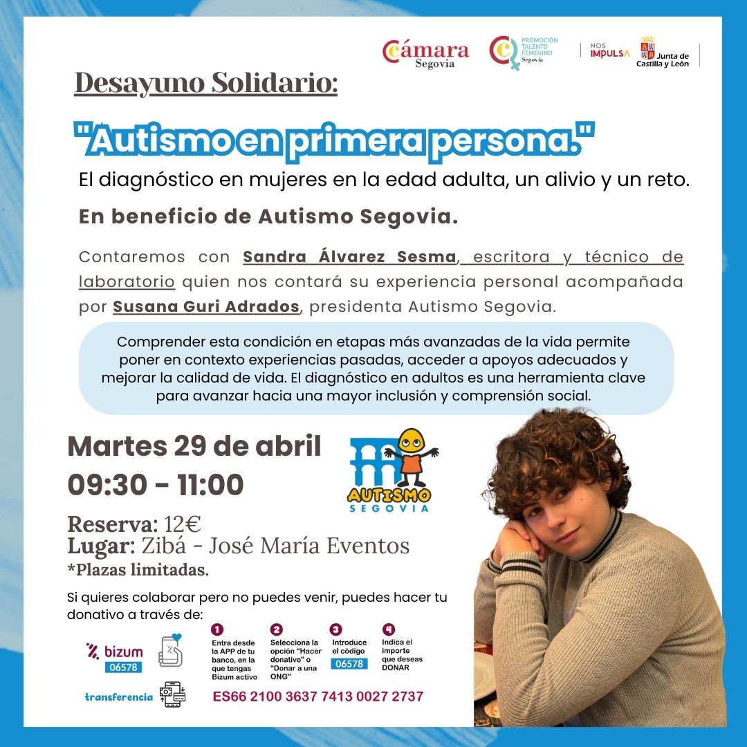 "Autismo en primera persona"
Mañana te esperamos para desayunar juntos 😊
#Tea #Autismo #SomosInfinitos

📅 Martes 29 de abril
⏰ 09:30 - 11:00 horas
➡️ 12€
📍  Zibá - José María Eventos

Apúntate 👉mailchi.mp/55bb2951d58a/d…
