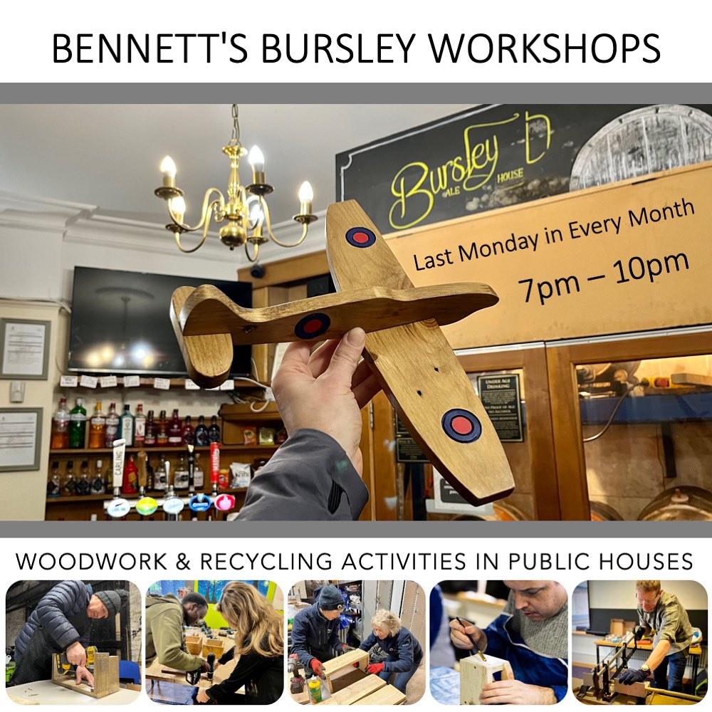 SOTHour's tweet photo. ✈️ Join us tonight 7-10pm at Bursley Ale House in #Wedgwood Place #Burslem making wooden #Spitfires. Projects From Pallets CIC are celebrating #VEday, #VJday days as well as the City of #StokeonTrent’s (#Stoke100/#SOT100) anniversaries.

More info here: https://t.co/BvnFSG2ugw https://t.co/62XgF1BAyu