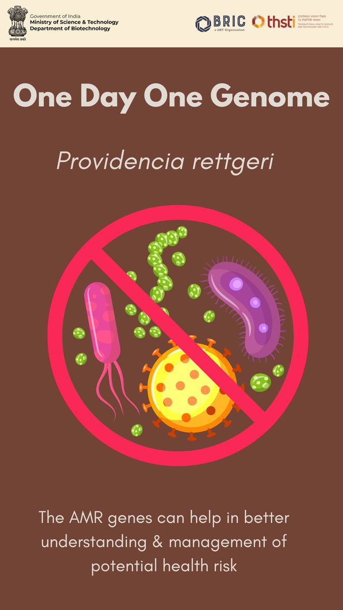 <a href="/THSTIFaridabad/">DBT-THSTI</a>  accomplished complete genome sequence of Providencia rettgeri isolated from Indian urban wastewater. Through its genomic analysis, we gain valuable insights into the specific genes involved in antibiotic resistance and virulence. By tracking AMR
genes our finding