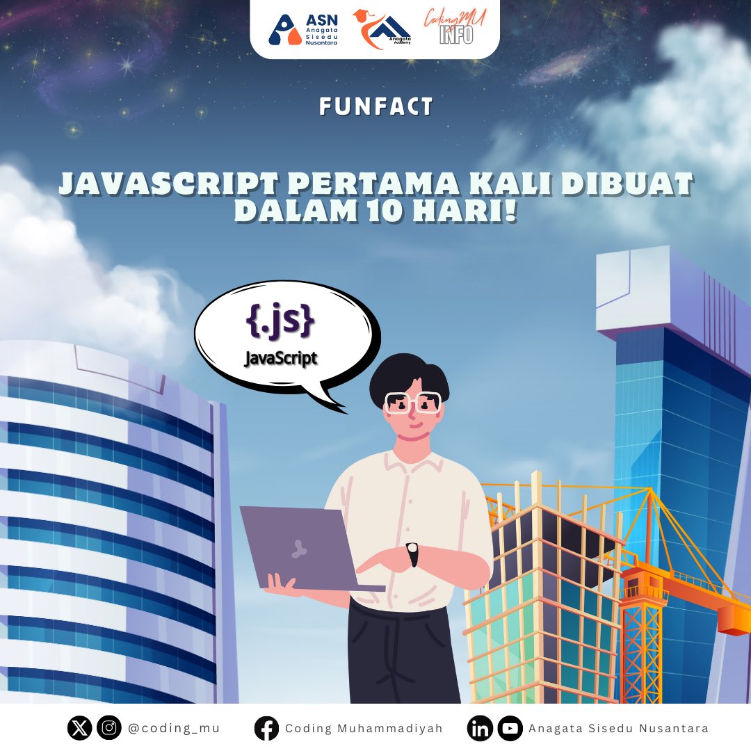 coding_mu's tweet image. Gak semua yang hebat butuh waktu lama! 😉

Ada bahasa pemrograman super populer yang lahir cuma dalam 10 hari! 🔥

Swipe biar tau lebih banyak! ✨

#CodingMU #ASN #anagataacademy #FunFact #trivia #edukasi #belajar #coding #web #webdev #programming #javascript #history #pendidikan