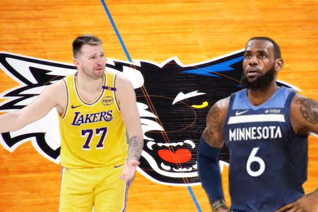 Wattahh20's tweet photo. @ApexJones22 Luka tryna figure out 🗣WTF Bron is in a Wolves jersey every 4th quarter. 😭😭😭 #LakersVsTimberwolves #LakersDepressionIn6 #Lefraud #NotTop5 https://t.co/xv0alkDqGz