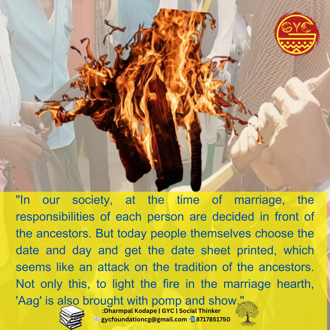 "In our society, at the time of marriage, the responsibilities of each person are decided in front of the ancestors. But today people themselves choose the date and day and get the date sheet printed, which seems like an attack on the tradition of the ancestors."