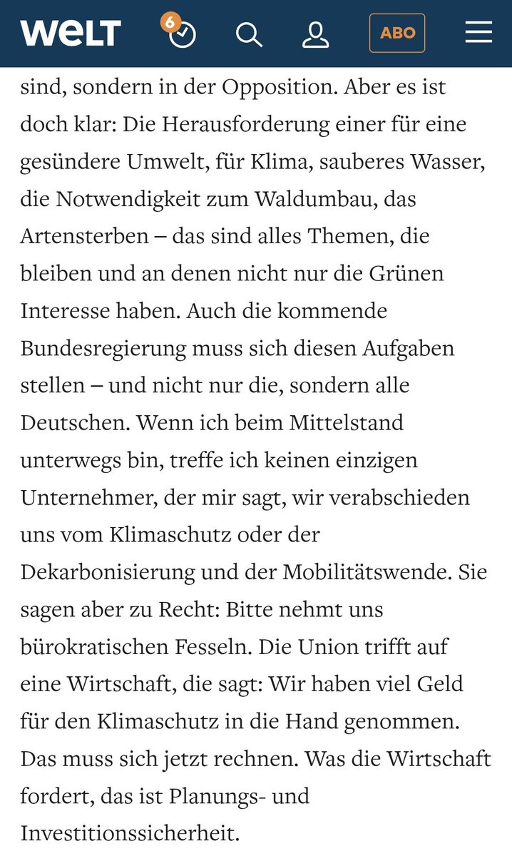 "Wenn ich beim Mittelstand unterwegs bin, treffe ich keinen einzigen Unternehmer, der mir sagt, wir verabschieden uns vom Klimaschutz oder der Dekarbonisierung &amp; der Mobilitätswende. Sie sagen aber zu Recht: Bitte nehmt uns bürokratischen Fesseln." <a href="/cem_oezdemir/">Cem Özdemir</a>