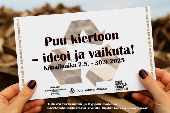 Puutuotteiden #kiertotalous innovaatiokilpailu käynnistyy 7.5. - ilmoittaudu mukaan! 🪵🌲
Tule luomaan ratkaisuja, joilla vähennetään ympäristökuormaa ja avataan uusia liiketoimintamahdollisuuksia. 
Kilpailussa on omat sarjat yrityksille ja opiskelijoille.
epressi.com/tiedotteet/rak…