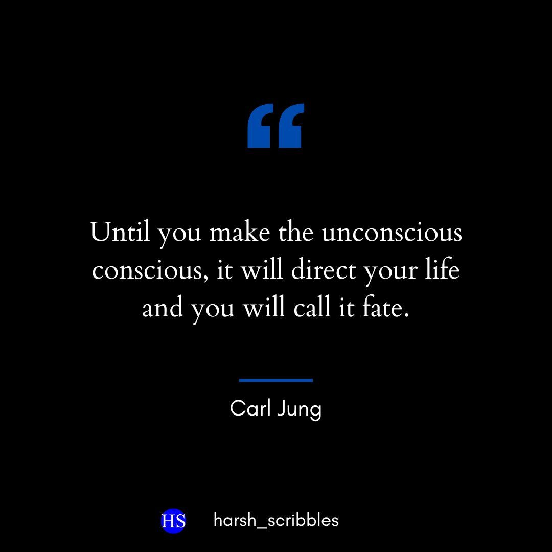 harsh_scribbles's tweet photo. The unconscious mind runs deeper than we realize.
Carl Jung said it best:
"Until you make the unconscious conscious, it will direct your life and you will call it fate."
Master your mind — master your destiny.
#Psychology #SelfAwareness https://t.co/I1cxaNayVO