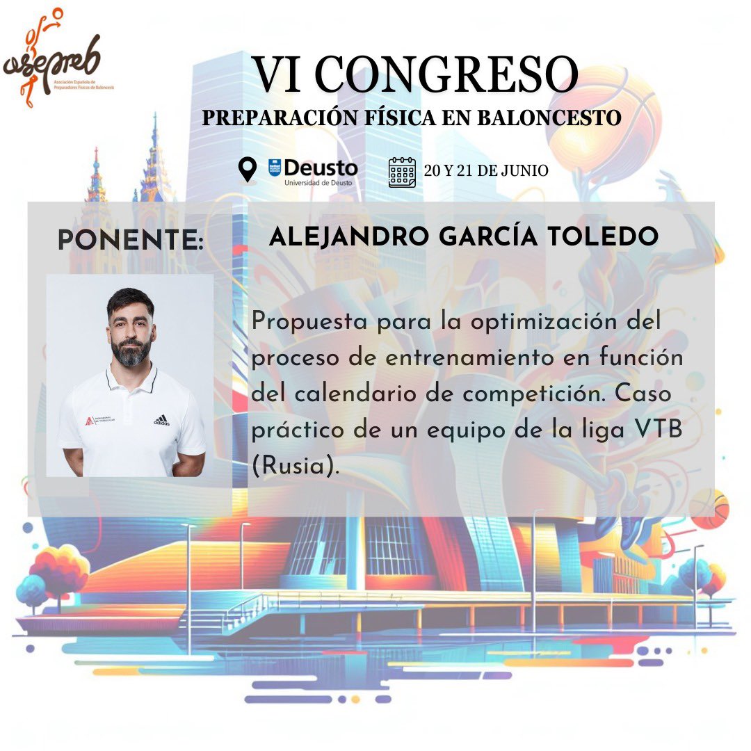 ¡Os presentamos a Alejandro García Toledo!

🏀Inscripciones abiertas para el VI Congreso ASEPREB, “PREPARACIÓN FISICA EN EL BALONCESTO”
