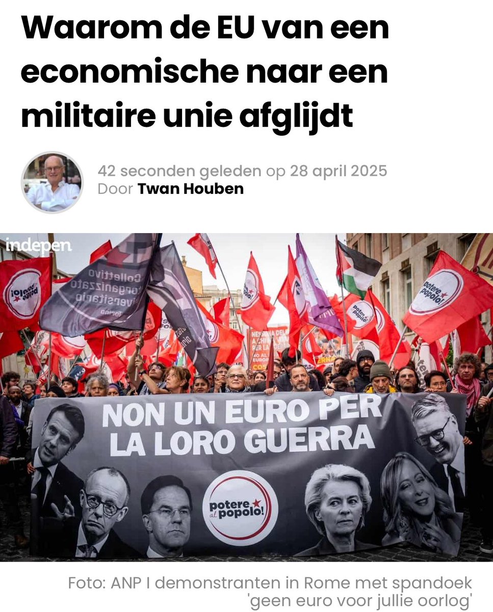 Steeds meer verbazing ontwikkelt zich in Nederland over de achteruitgang van de EU als economisch machtsblok en de metamorfose naar een Europese oorlogsmachine. Hoe kon het zover komen en welke krachten spelen hierbij een rol?

Verder lezen? Kijk dan op onze website: