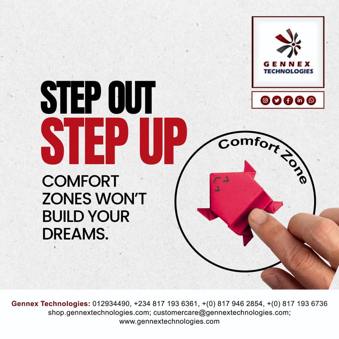 Gennextech's tweet image. Greatness begins when you choose growth over comfort.

#StepOutStepUp
#growthmindset
#mondaymotivation