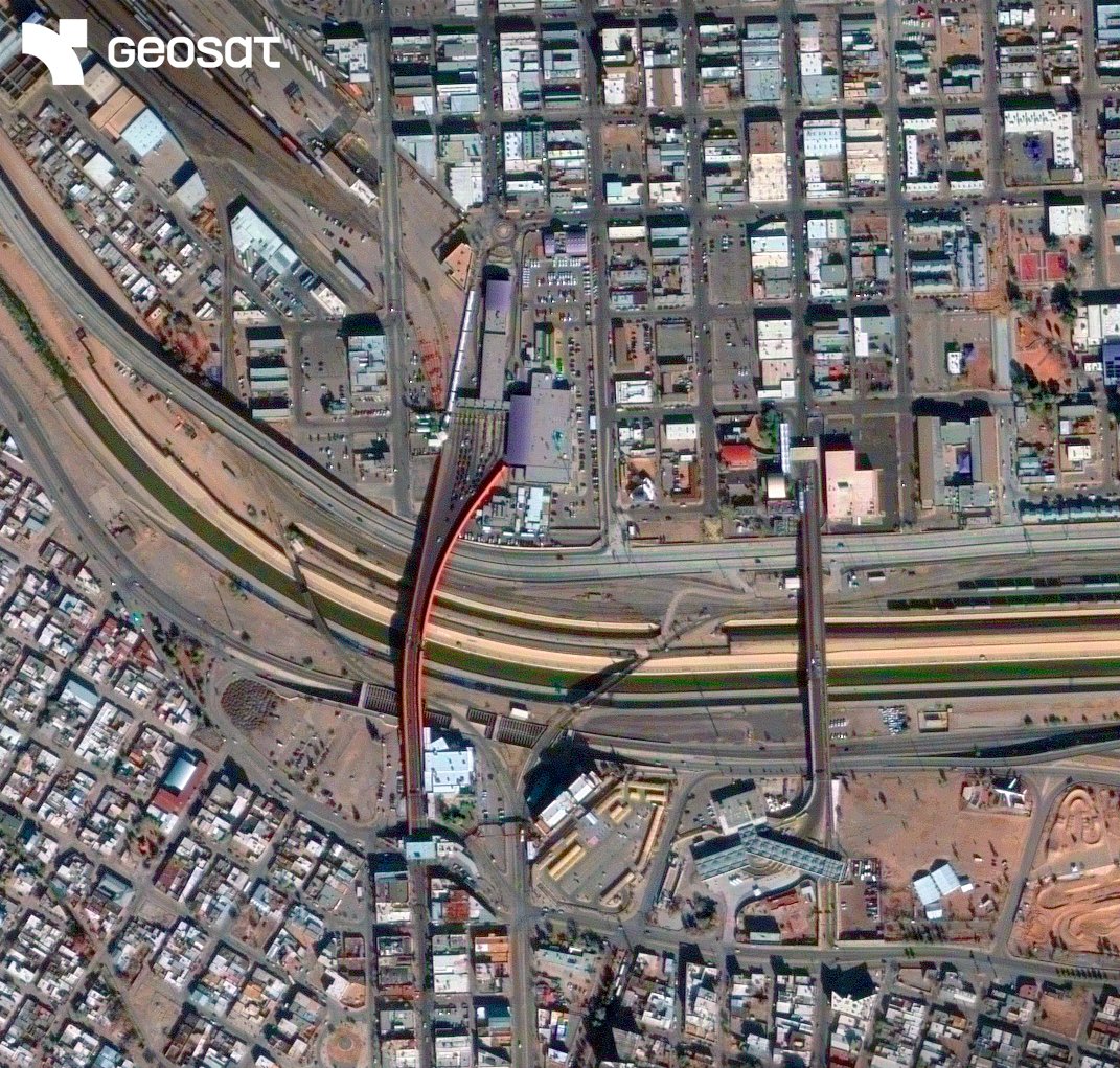 geosat_sat's tweet image. Understanding border dynamics requires perspective.
With very high-resolution satellite imagery, GEOSAT supports quasi real-time monitoring and analysis across critical areas.
Our data can contribute to informed decision-making in security and infrastructure.
#Security