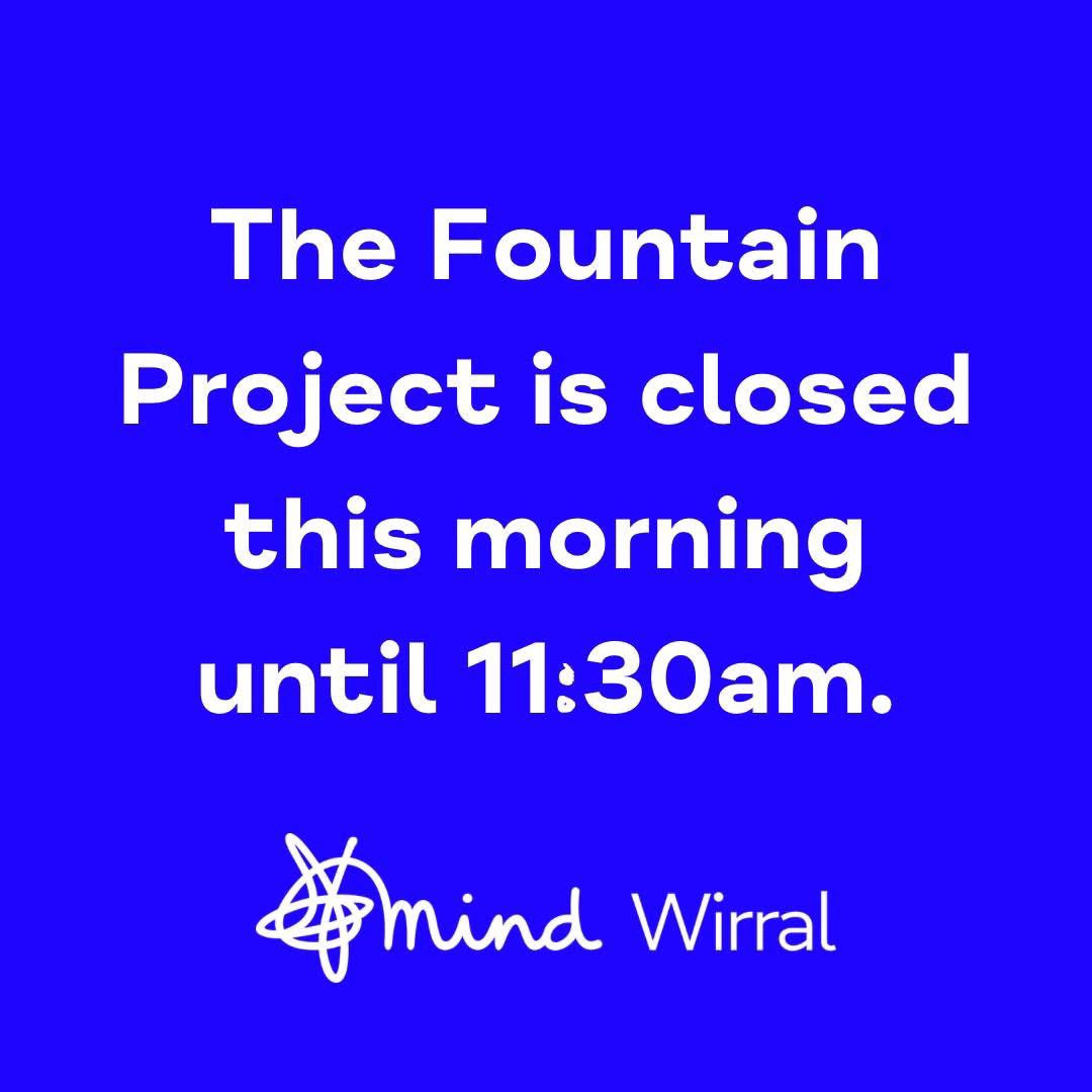The Fountain Project is closed this morning (28/04/2025) for a staff meeting. 

Please be aware phone calls and emails will not be answered during this time. 

We will be back open at 11:30am. 

Thank you for your patience and understanding 💙