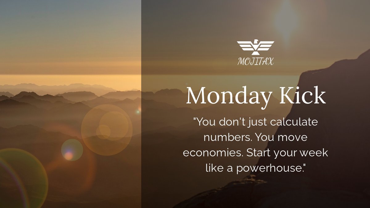 At MojiTax, we believe: every calculation, every treaty analysis — it all shapes the global economy. 
This Monday, remember:
You're not just solving tax problems. You're creating impact.
Own the week. 
#MondayMotivation #MojiTax #TaxProfessionals