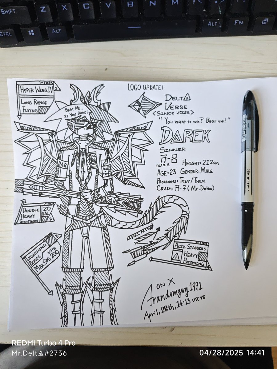 colin2736's tweet photo. Hey!
Guess what?
I'm back to update Deltaverse!
Deltaverse: Sinner A-8 Darek
Age: 23 Height: 212cm Gender: Male
Pronouns: They/Them
''You want to win? Beat me!''
#ocart #OC #Deltaverse https://t.co/HDUEFiAeVn