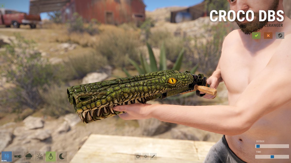 Croco DBS 🐲
Link: steamcommunity.com/sharedfiles/fi…

I hope you like it!

<a href="/playrust/">Rust</a>

#rust #rustskins #rustworkshop