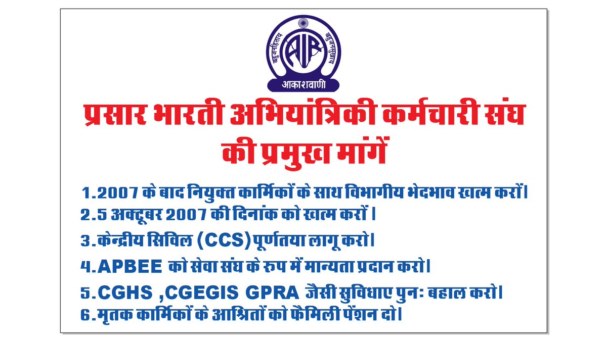 sandeep verma (@sandyhcst) on Twitter photo We want justice !
We want promotion !
We want CGHS!
We want the same grade&the same pay!
We want equal rights as deemed employees! @apbee2018 <a href="/AshwiniVaishnaw/">Ashwini Vaishnaw</a> <a href="/GauravDwivedi95/">Gaurav Dwivedi</a>
<a href="/sjaju1/">Sanjay Jaju</a> <a href="/navneetsehgal3/">Navneet Sehgal</a>
<a href="/pragyapgaur/">pragyapaliwalgaur</a> <a href="/prasarbharati/">Prasar Bharati प्रसार भारती</a> @Murugan_MoS #stopdiscriminationwithpbemployees We want justice !
We want promotion !
We want CGHS!
We want the same grade&the same pay!
We want equal rights as deemed employees! @apbee2018 <a href="/AshwiniVaishnaw/">Ashwini Vaishnaw</a> <a href="/GauravDwivedi95/">Gaurav Dwivedi</a>
<a href="/sjaju1/">Sanjay Jaju</a> <a href="/navneetsehgal3/">Navneet Sehgal</a>
<a href="/pragyapgaur/">pragyapaliwalgaur</a> <a href="/prasarbharati/">Prasar Bharati प्रसार भारती</a> @Murugan_MoS #stopdiscriminationwithpbemployees