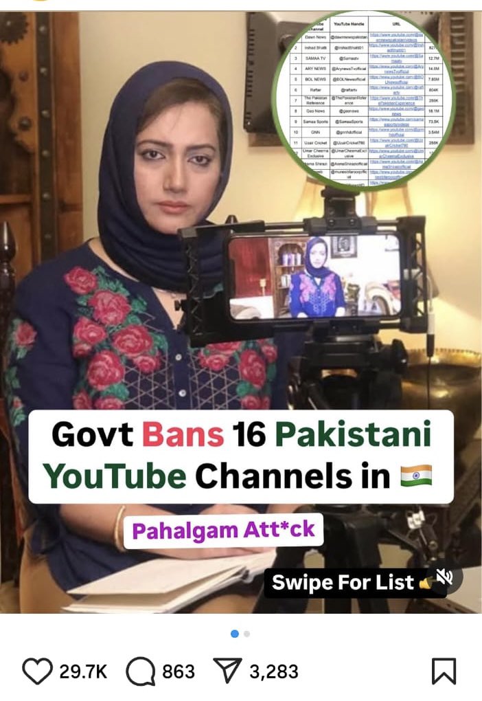asmashirazi's tweet image. India has officially banned my YouTube channel along with few others. The champion of democracy has this much audacity to listen to the point of views from other side of border. This reveals hollowness of India’s democracy and free speech claims.
youtube.com/@AsmaShiraziof…
