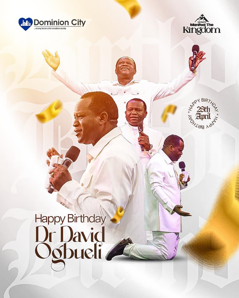 Dominion City Yaba (@mydcyaba) on Twitter photo Today, we celebrate our very own <a href="/pstdavidogbueli/">Pastor David Ogbueli</a>
The watchman over us, whose teachings have shaped our lives, whose words have strengthened our faith, and whose prayers have covered us in ways we cannot describe.
We honor you today and always.
Happy Birthday, Sir. Today, we celebrate our very own <a href="/pstdavidogbueli/">Pastor David Ogbueli</a>
The watchman over us, whose teachings have shaped our lives, whose words have strengthened our faith, and whose prayers have covered us in ways we cannot describe.
We honor you today and always.
Happy Birthday, Sir.