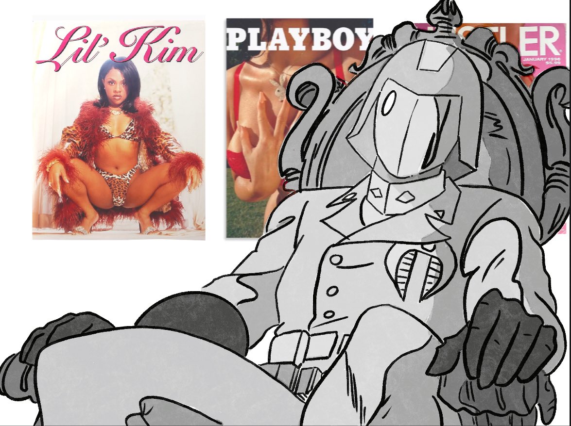 GottiMolliBonni's tweet photo. Cobra Commander’s Man Cave #CobraCommander #LilKim #PlayboyMagazine #HustlerMagazine #Cartoon #Comics #ManCave #Art #GottiMolliBonniArt https://t.co/GlJyBP47zz