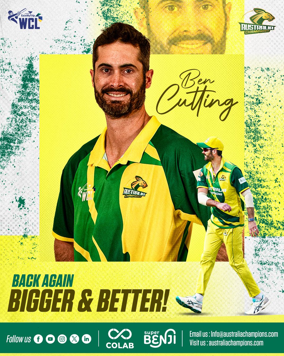 WclAustraliachampions (@australiachamps) on Twitter photo Sound the alarms ๐จ
Ben Cutting is back! ๐ฅ
<a href="/amarxeon/">Amardeep S Reen</a> #WCL2025 #WCLSeason2 #WorldChampionshipoflegends #Championsbackagain #Aussies #AustralianChampions #WCL Sound the alarms ๐จ
Ben Cutting is back! ๐ฅ
<a href="/amarxeon/">Amardeep S Reen</a> #WCL2025 #WCLSeason2 #WorldChampionshipoflegends #Championsbackagain #Aussies #AustralianChampions #WCL
