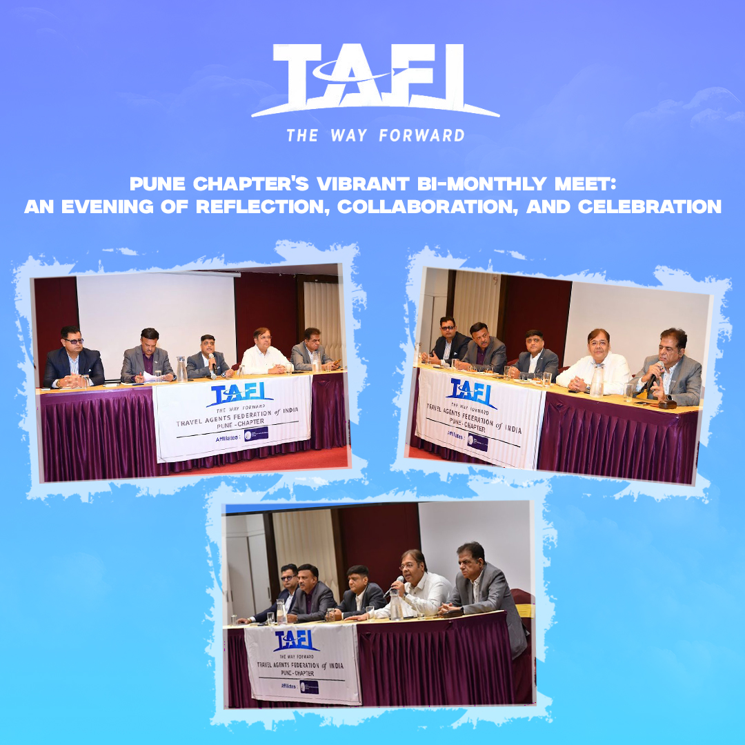 TAFI_TWEETS's tweet image. Together for growth and remembrance — Pune Chapter’s vibrant evening at Clarks Inn! ✨

#PuneChapter #TAFI #TravelIndustry #Networking #MemberMeet #VFSPartnership #DreamFolks #TravelUpdates #TAFIMumbai #TAFIPune #IndustryLeaders #TravelCommunity #BiMonthlyMeet #TAFIFamily