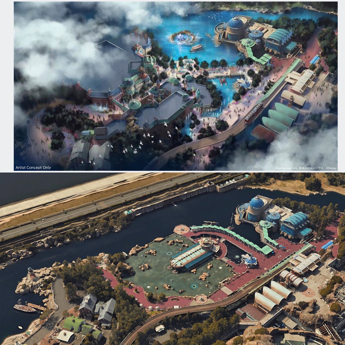 exaurosoar's tweet photo. 取り急ぎ Google Earth の航空写真との比較です！！ https://t.co/v8oNLptqFX
