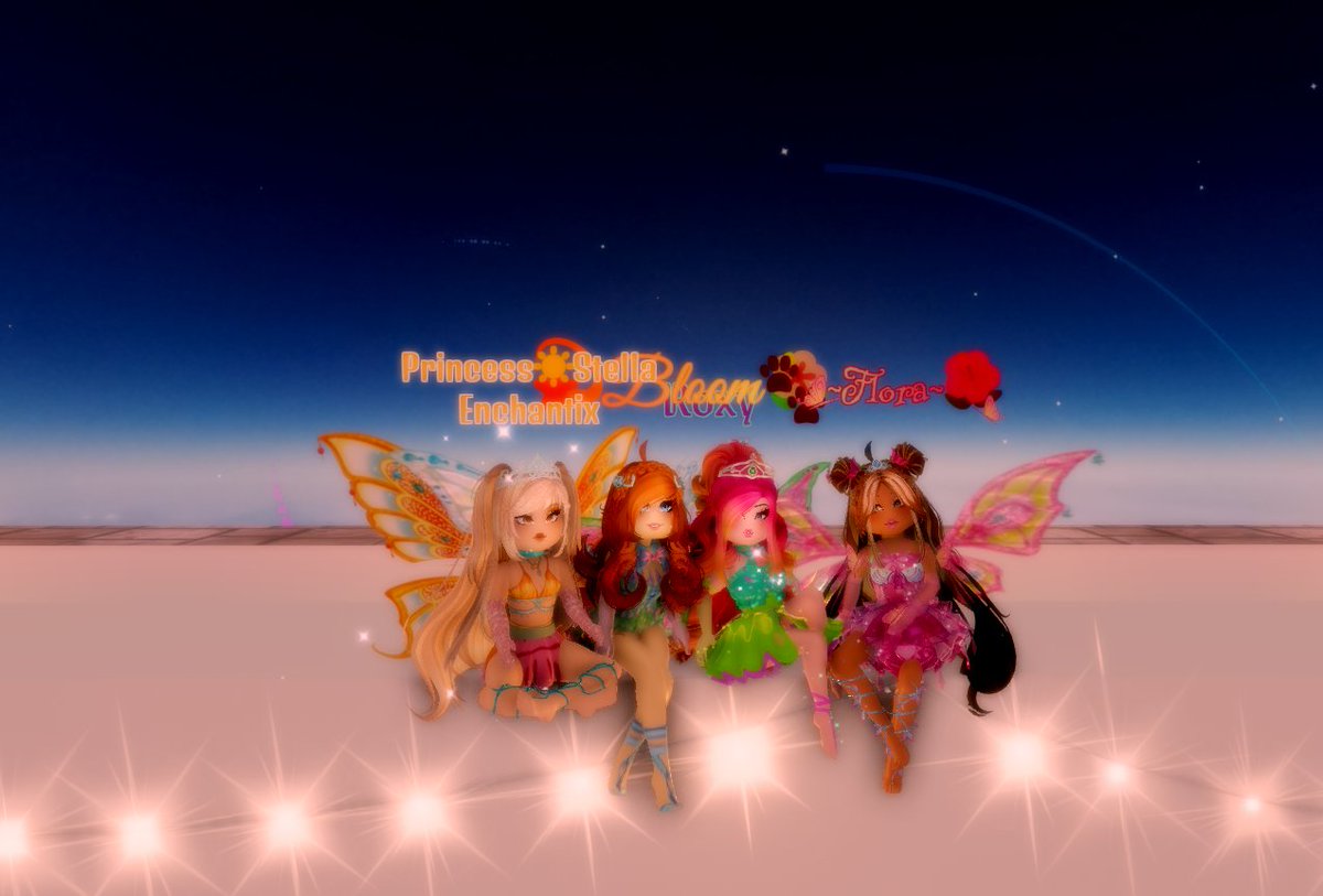 MAB3LPINES's tweet photo. ACTUALLY I JUST COULDN'T RESIST!!!
So here is a random group photo "night"! 🌈⭐
With @Weirdorito and @OgDraculaura and Axolotl!!
-
#WinxClub #RoyaleHigh #BloomWinx #StellaWinx #RoxyWinx #FloraWinx #Enchantix https://t.co/OUrVhkeij4