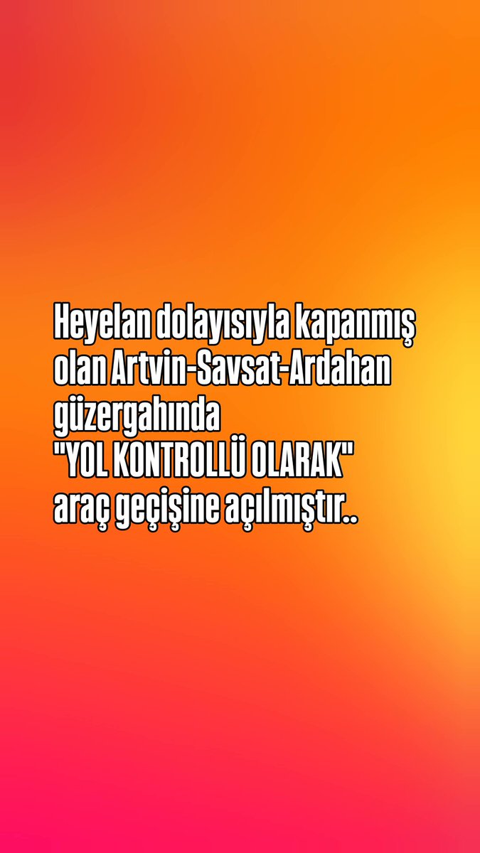 Yo trafiğe açılmıştır #Artvin #Savsat