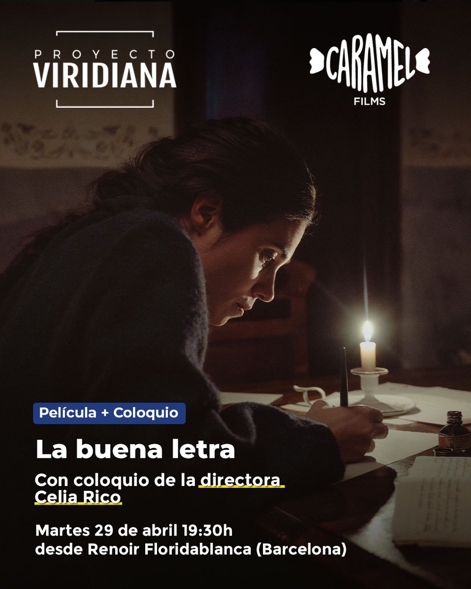 Demà dimarts (19.30h), preestrena i col.loqui de #LaBuenaLetra amb la seva directora Celia Rico. Una de les triomfadores al Festival de Málaga, amb un gran repartiment amb Loreto Mauleón, Enric Auquer i Roger Casamajor. I dimecres 30 l'estrenem. No us ho perdeu!