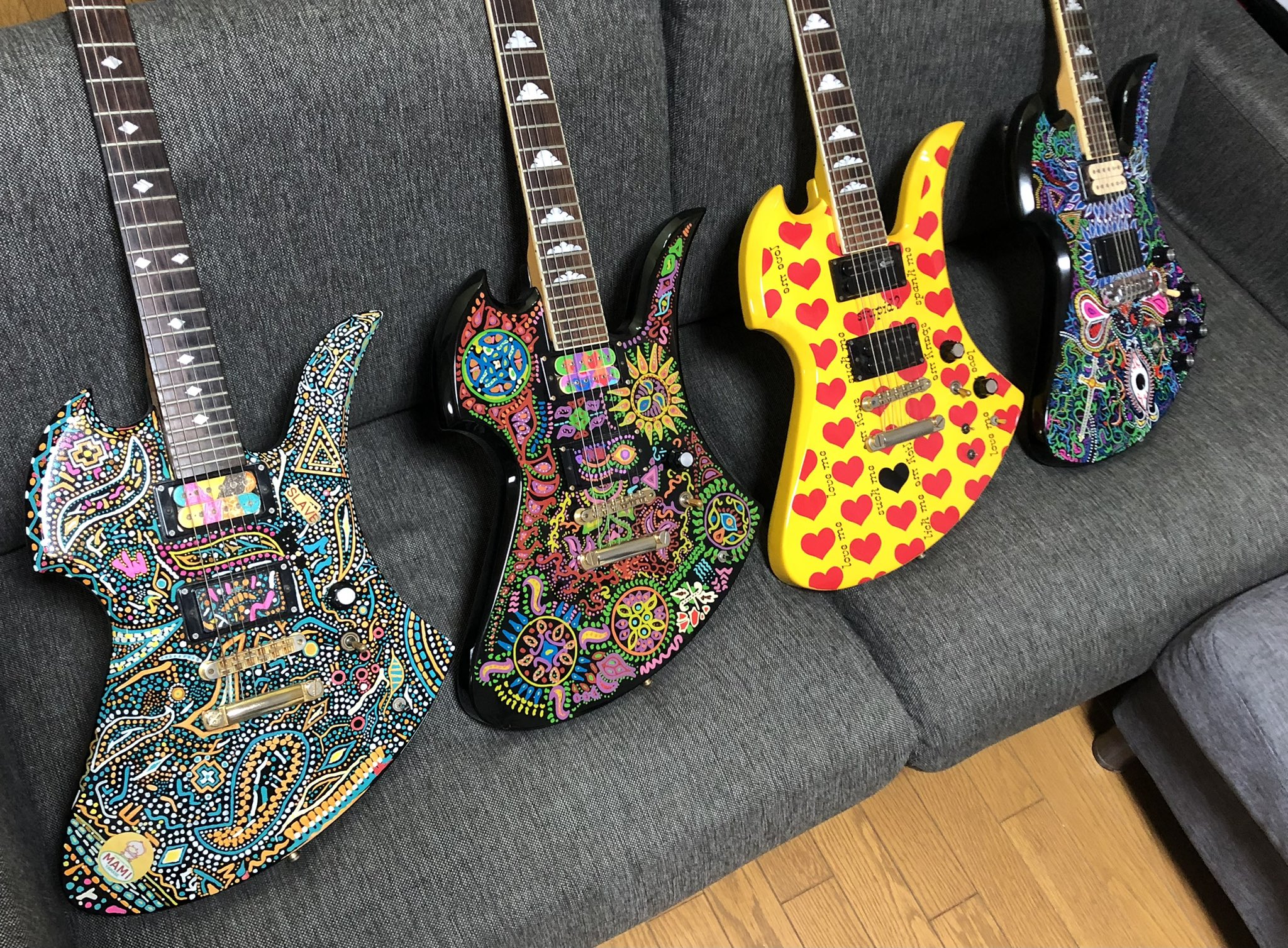 HIDEモデル FERNANDES MG-100X アメーバペイズリーペイント Yahoo!オークション - hideモデル/アメーバペイズリー再現ギター