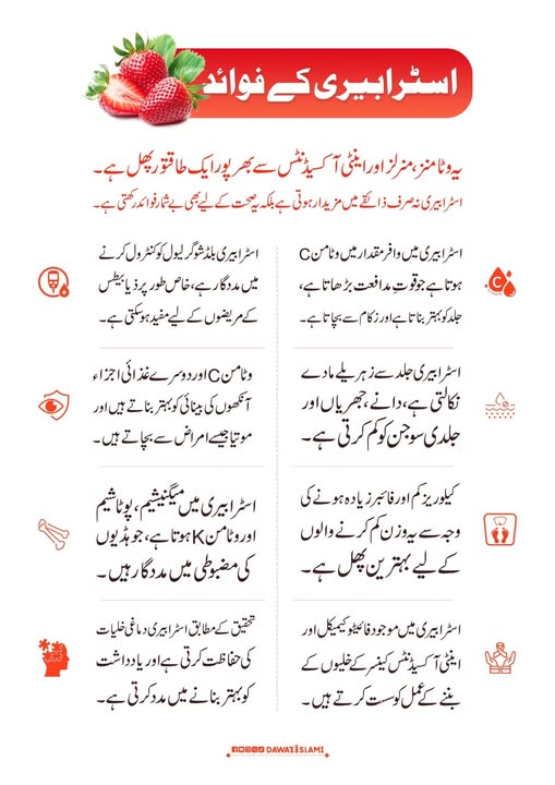 MADANIinfo's tweet image. اسٹرابیری: ذائقہ بھی، صحت بھی! 📷📷
#strawberry #benifits #health