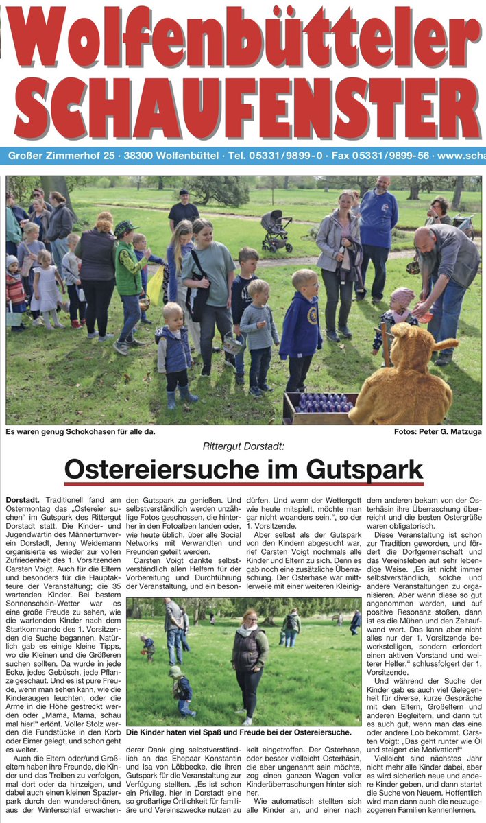 Dorstadt_38312's tweet photo. Wolfenbütteler Schaufenster vom 27. April 2025, Ausgabe Schladen-Werla/Oderwald, TITELSEITE
#Dorstadt #Gemeinde #Oderwald #Samtgemeinde #Wolfenbüttel #Landkreis #Schaufenster #MTV #Männerturnverein #Ostern #Ostern2025 #Ostereier #Gutspark #Rittergut #Matzuga https://t.co/cDJA14b8xa