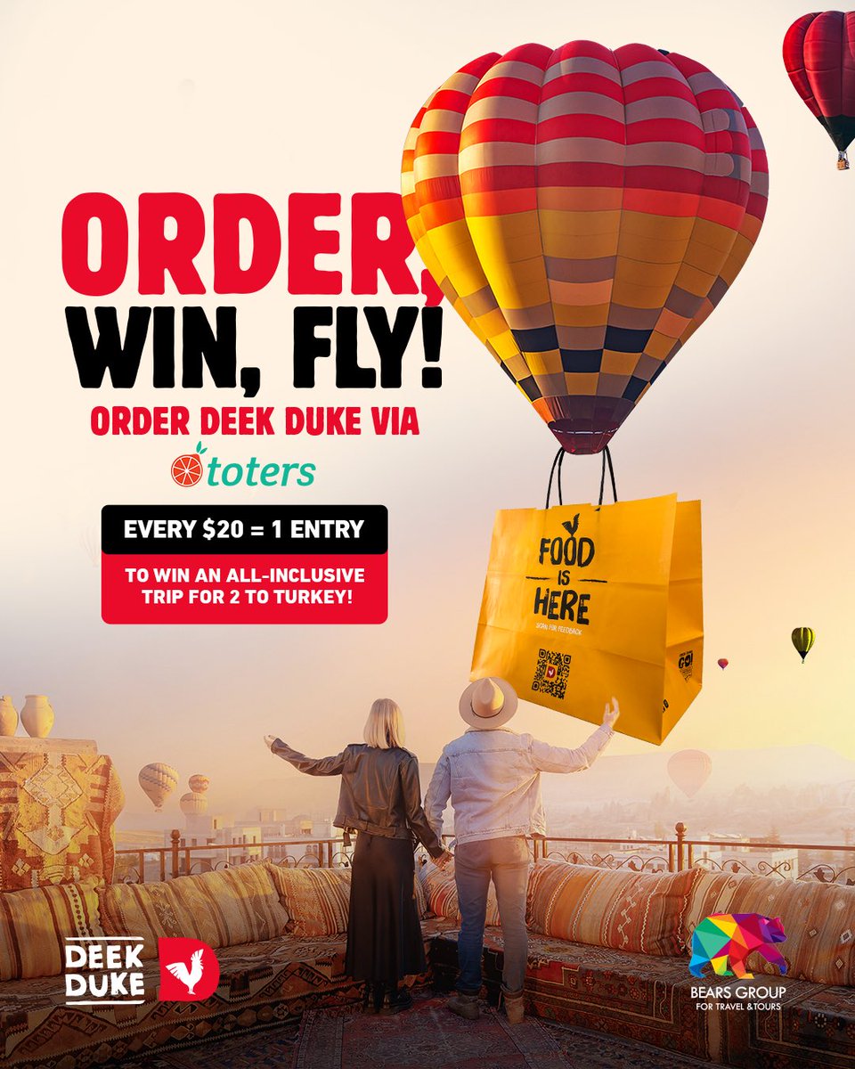 𝗢𝗥𝗗𝗘𝗥 • 𝗪𝗜𝗡 • 𝗙𝗟𝗬 ✈️ 
Every $20 spent via <a href="/toters_delivery/">toters</a> gets you closer to a 𝟱-𝗱𝗮𝘆 𝗮𝗹𝗹-𝗶𝗻𝗰𝗹𝘂𝘀𝗶𝘃𝗲 𝘁𝗿𝗶𝗽 𝗳𝗼𝗿 𝟮, 𝗶𝗻𝗰𝗹𝘂𝗱𝗶𝗻𝗴 𝗖𝗮𝗽𝗽𝗮𝗱𝗼𝗰𝗶𝗮😎

Every $20 = 1 entry.
We will announce the winner on May 19.