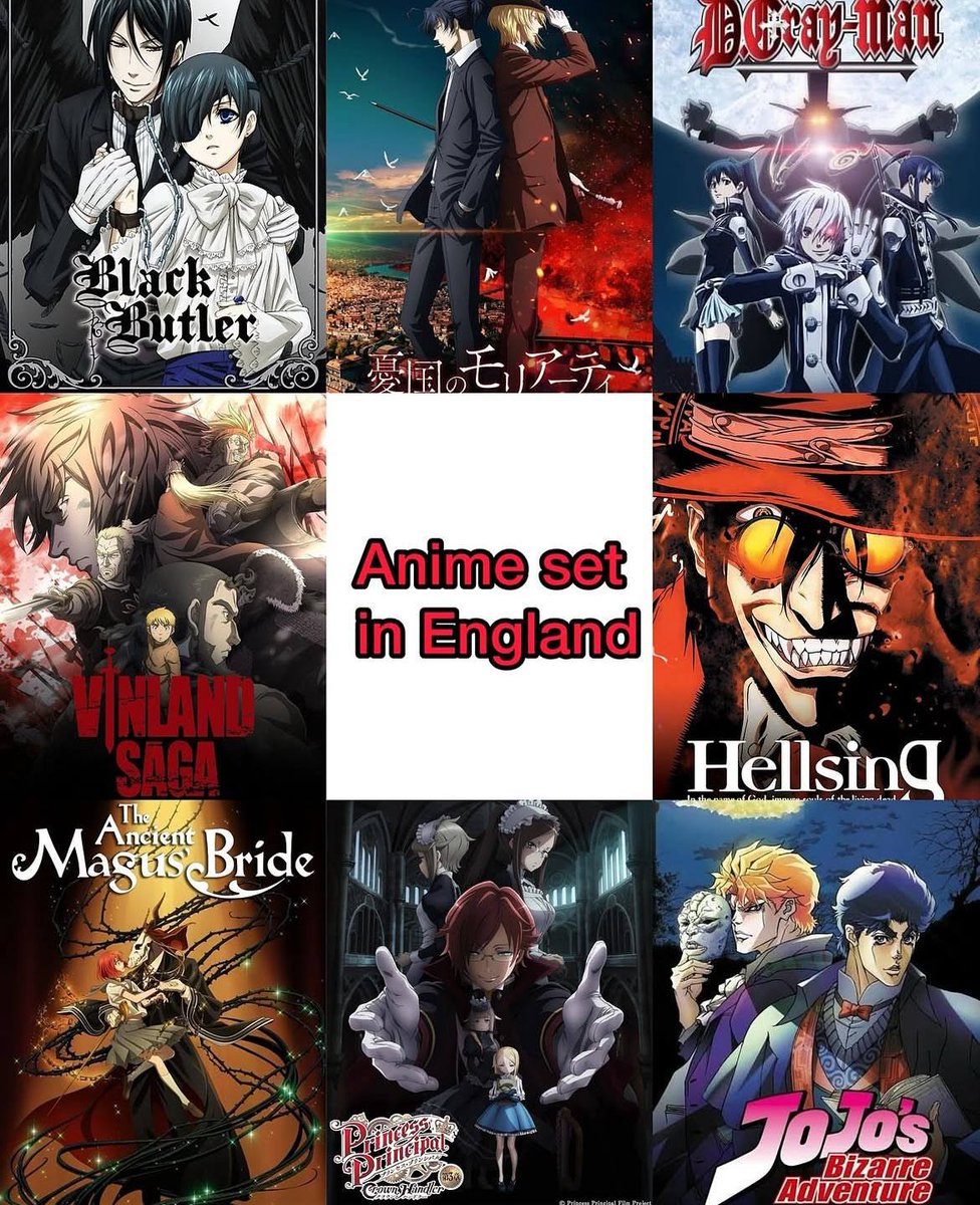 bebopcore's tweet image. Animes and where they are set.