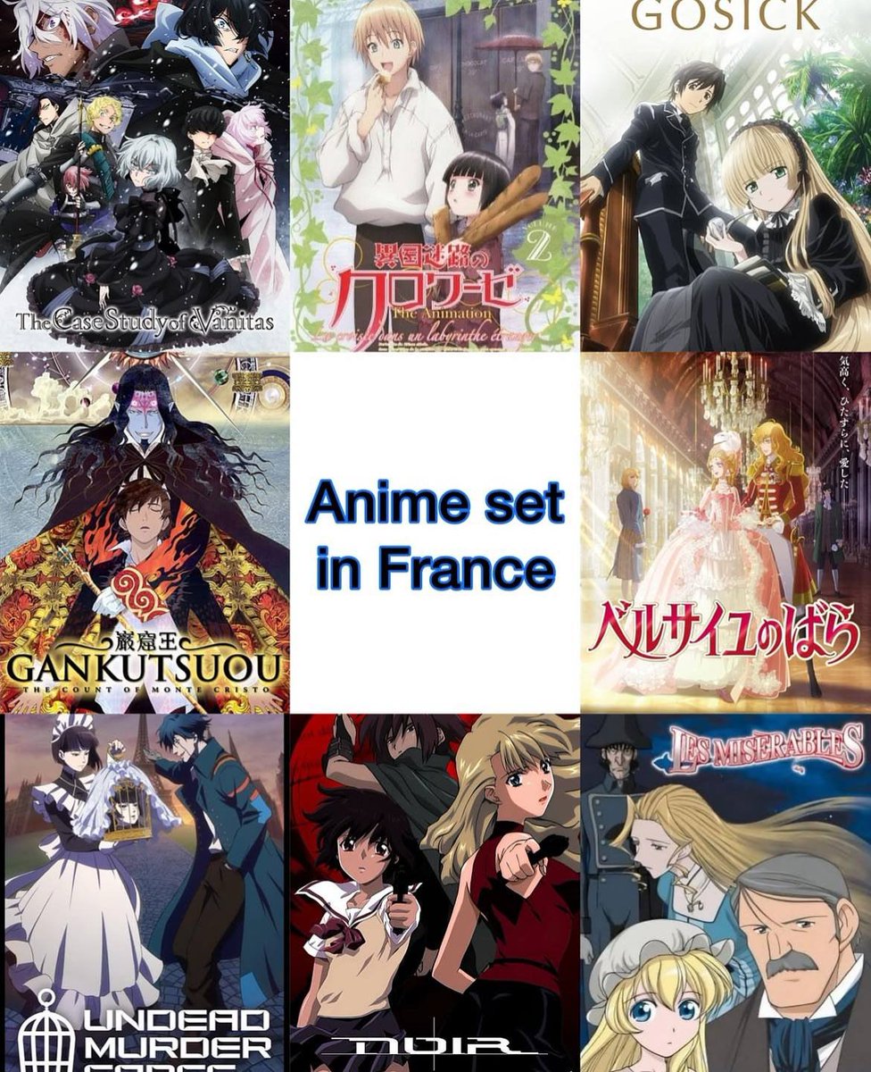 bebopcore's tweet image. Animes and where they are set.