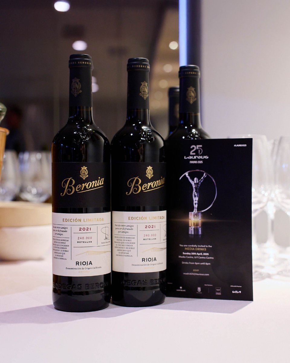 Beronia estuvo presente como ‘Official Wine Supplier’ en los Premios Laureus, un evento que reunió a los mejores deportistas del mundo.
Una noche para celebrar la excelencia y el trabajo en equipo.
#Beronia