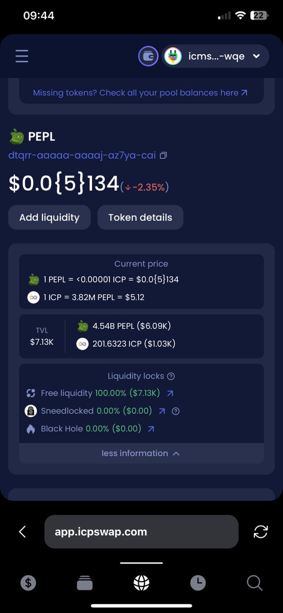 I see that <a href="/PEPPLE_OS/">$PEPL | Meme Different</a> just added liquidity to <a href="/ICPSwap/">ICPSwap #DFINITY</a> too 👀

Can’t wait for Frogchan to start spamming in there how bullish I am on this one.

$PEPL