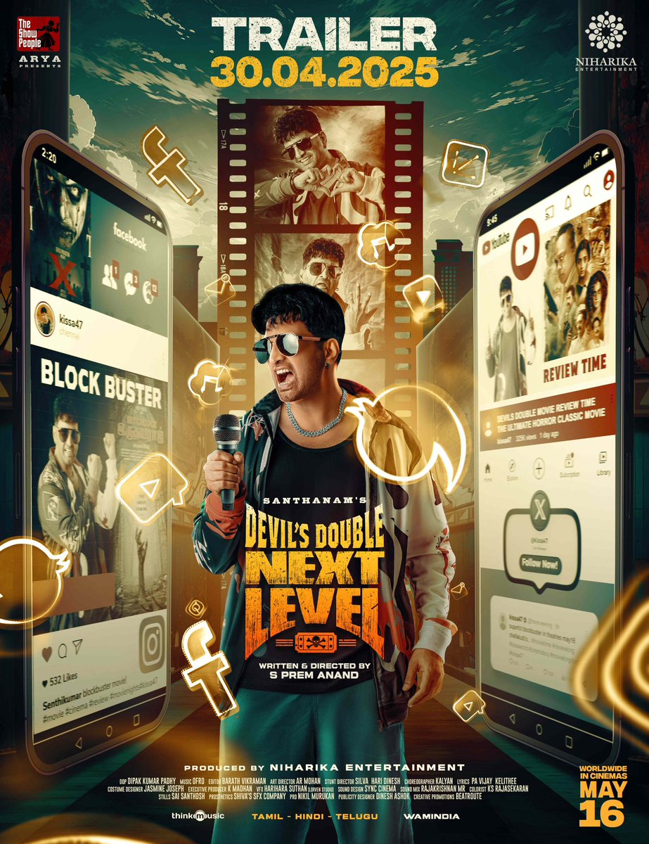 VijayKarthik27's tweet image. #DDReturns 2 - #DDNextLevel Trailer Releasing on 30th April ⚡

In Cinemas May 16 🤙🏾

#Santhanam #Arya #GauthamVasudevMenon #DDReturns2