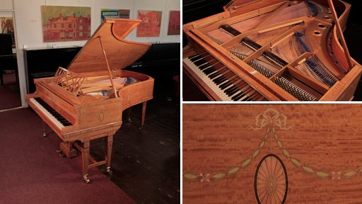 besbrodepianos's tweet image. Ref 3062: Rebuilt 1911, #Bluthner grand #piano with a quarter cut, satinwood case. Entire cabinet inlaid with swagged bellflowers, secured with bows £35,000. Price includes 5 year warranty and free delivery to a ground floor residence within mainland UK
besbrodepianos.co.uk/piano-sale/blu…