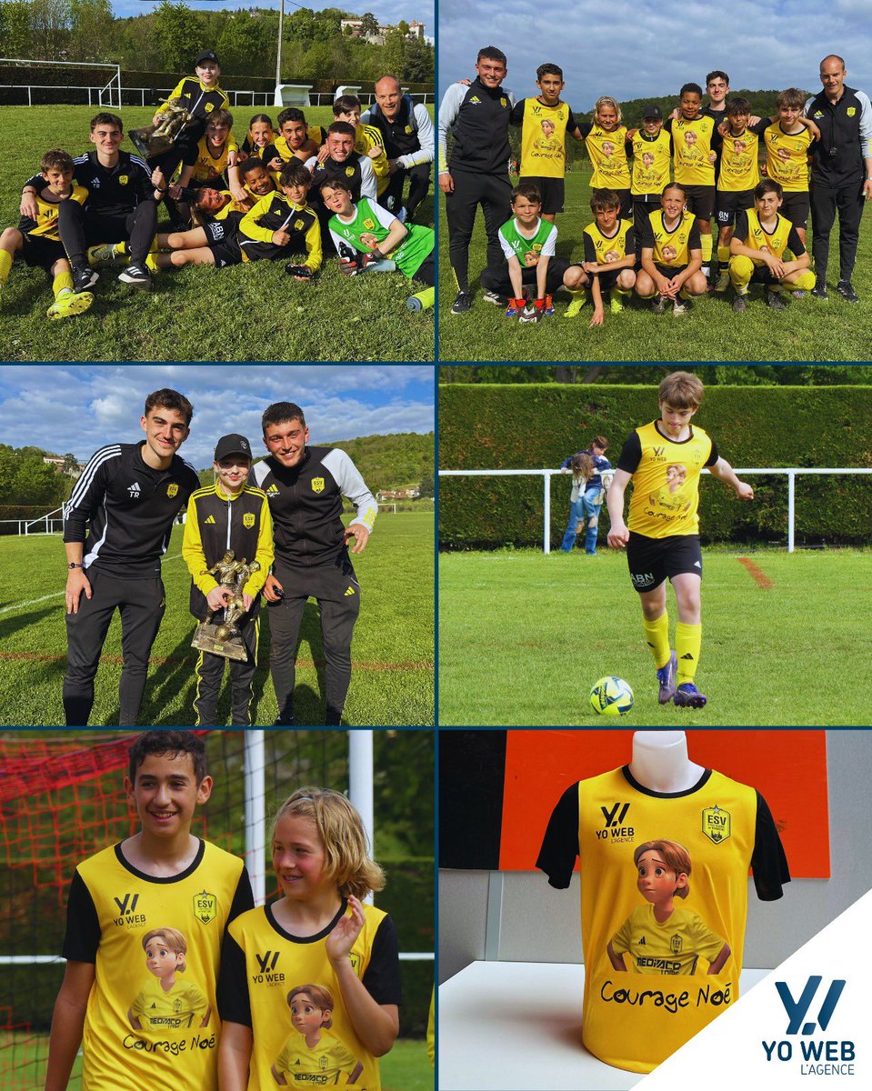 agence_yoweb's tweet image. Des maillots pour soutenir Noé, le mouvement de Bellegarde Sport et l’équipe U13 de l’@esveauche_off  !

Félicitations 🎉 aux U13 de Veauche qui remportent le tournoi « Luttons ensemble contre la Leucémie 🏟️ ce dimanche. 

Cultivons vos différences… #YoWeb🌍