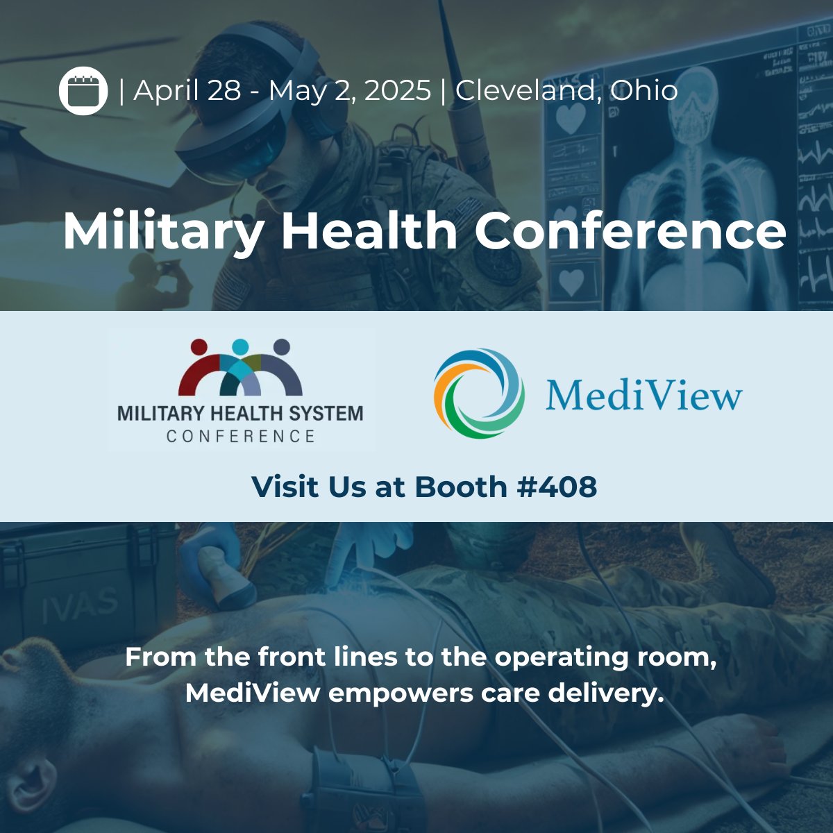 The MediView team is pleased to be exhibiting at the <a href="/MilitaryHealth/">Military Health System</a> #MHS2025 Conference this week. From today through Friday, we'll be sharing MediView's #AR powered medical visualization and navigation technology at booth #408.

#MilitaryMedicine