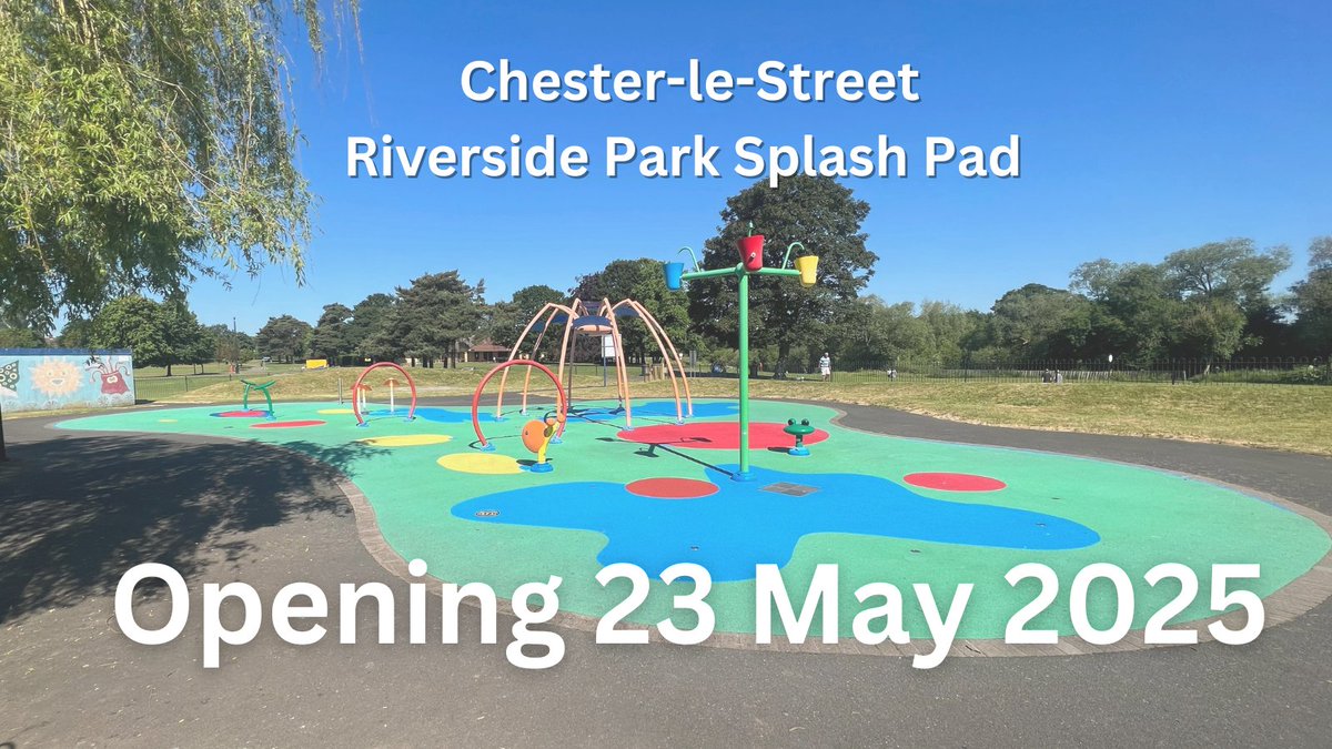 ☀️ Are the warmer days making you wonder when the Splash pad is opening at Chester-le-Street Riverside Park? All the details below. 👇

Opening Day - Friday 23 May, 11am - 3pm

Saturdays and Sundays, 24 May - 31 August, 10am - 6pm

Mondays and Fridays , 2 June - 18 July, 11am -