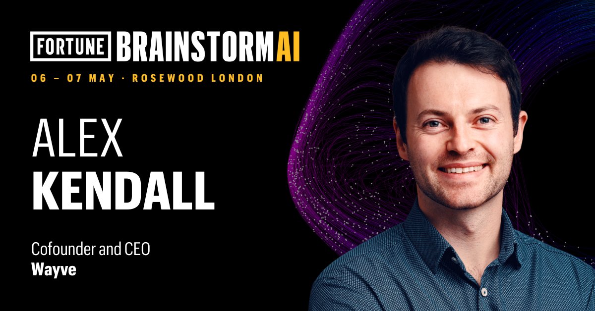 Alex Kendall, the Cofounder and CEO of Wayve, will join us at #FortuneAILondon to discuss how autonomous driving is reshaping the future—impacting everything from vehicle design and software to policy and infrastructure. 

Apply for an invitation here: trib.al/niFA5Ub