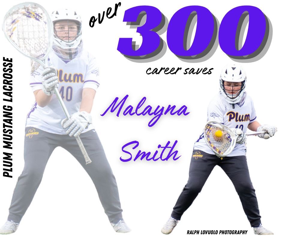 Celebrating our goalie, #40 Malayna Smith for hitting a tremendous milestone! Over 300 career saves! #amazingsaves <a href="/PlumAthletics/">Plum Athletics</a>