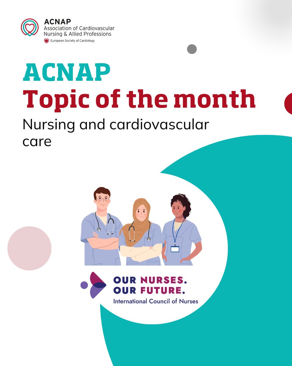 A new month means also a new #ACNAPTopicOfTheMonth

During the month of May, we will be highlighting the role of #nurses in healthcare and specially, in #cardiovascular care

#Nurses #InternationalNursesDay