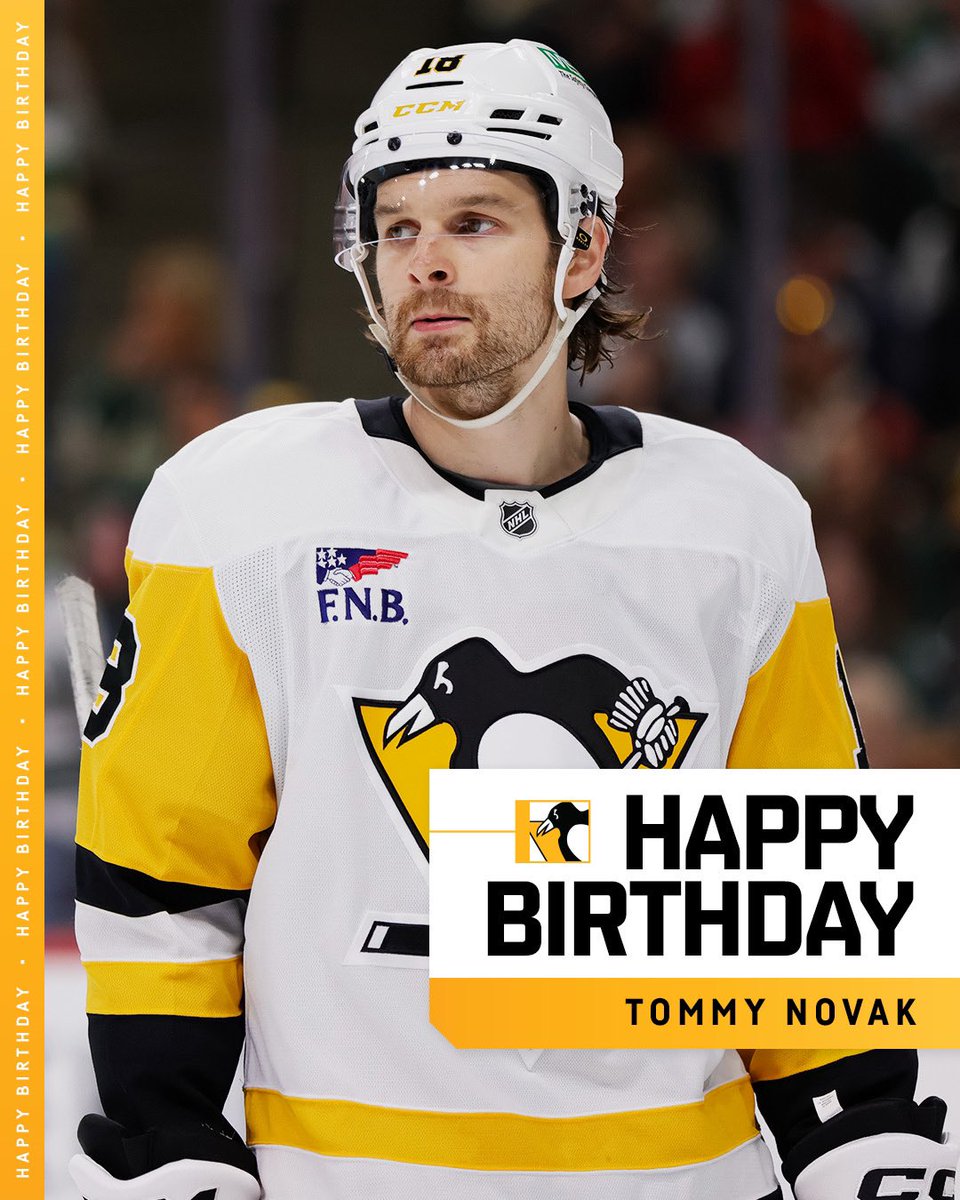 penguins's tweet photo. Happy birthday, Tommy Novak! 🎉 https://t.co/MXfA4yQHyS